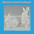 Excellente décoration d&#39;animaux en céramique, statue en lapin blanc